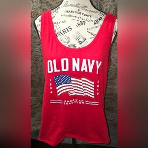 Old Navy Red Graphic Tank Top